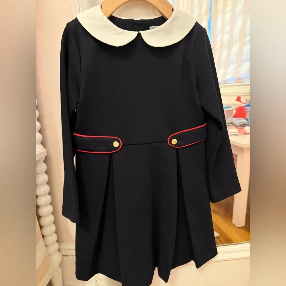 ♥️EUC Jacadi navy dress with Peter Pan collar♥️ - Picture 2 of 6
